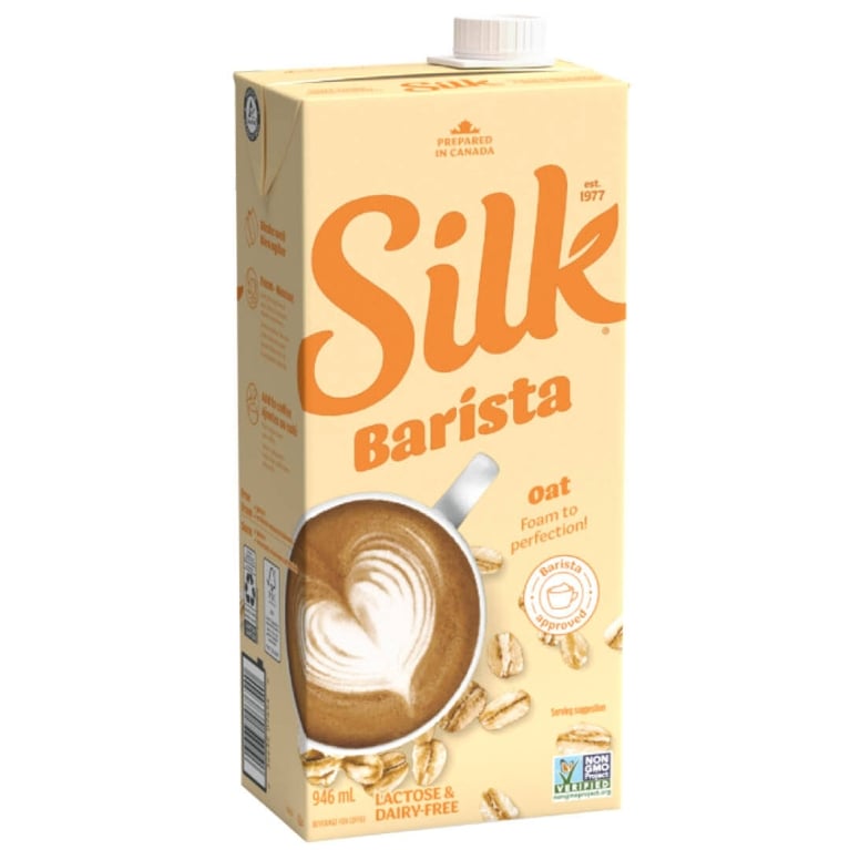 A box of Silk Barista oat milk.