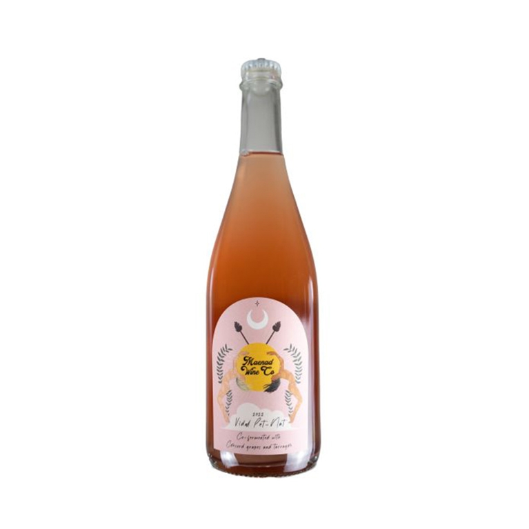 A bottle of Maenad Pet Nat Rosé