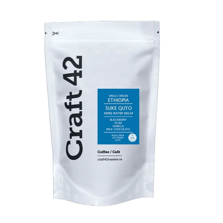 A bag of roasted coffee beans from Craft 42 Roasters