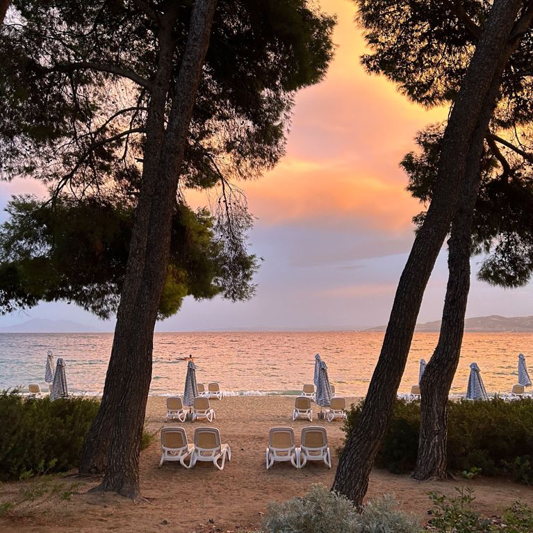 A photo of the beach for a review of the Club Med Gregolimano resort in Greece.