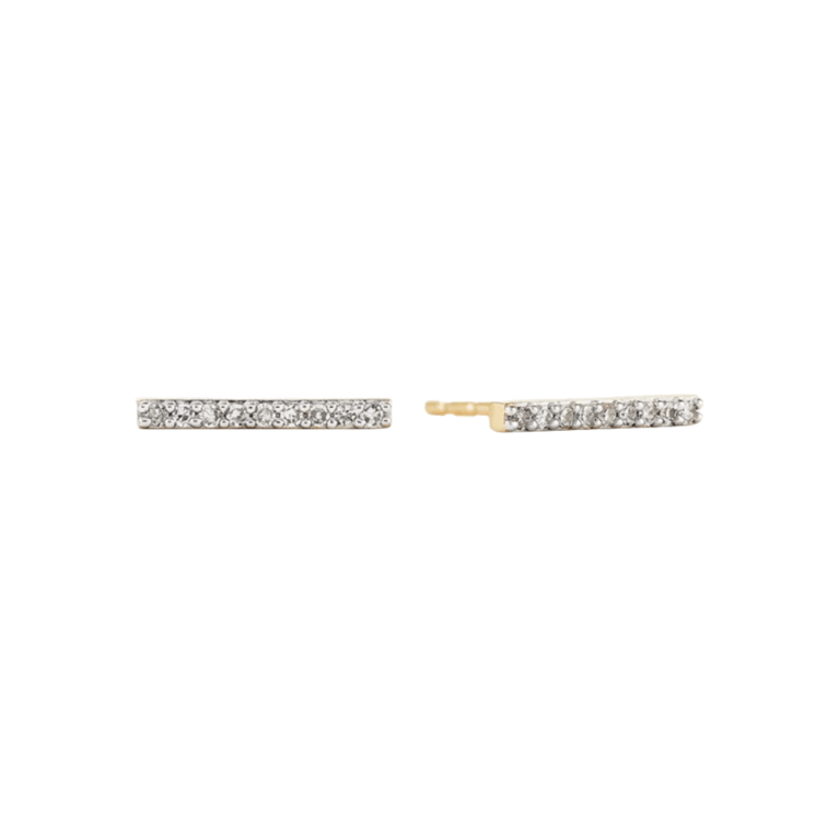 Mejuri Pavé diamond bar stud earrings.