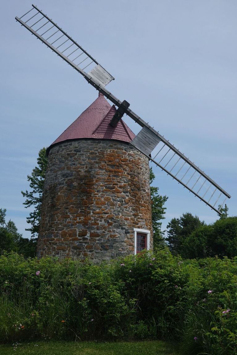 The windmill at the Les Moulins de L’Isle-aux-Coudre in Charlevoix, Quebec