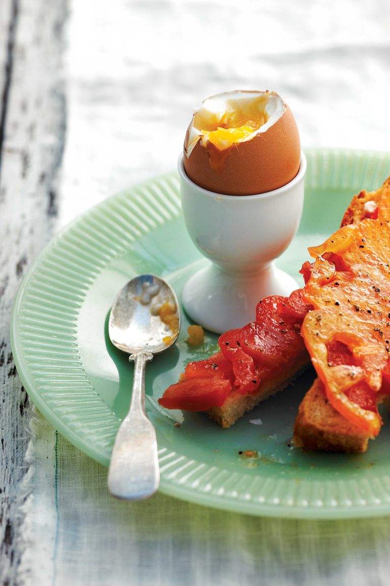 Perfect Soft-Boiled Eggs With Tomato Soldiers