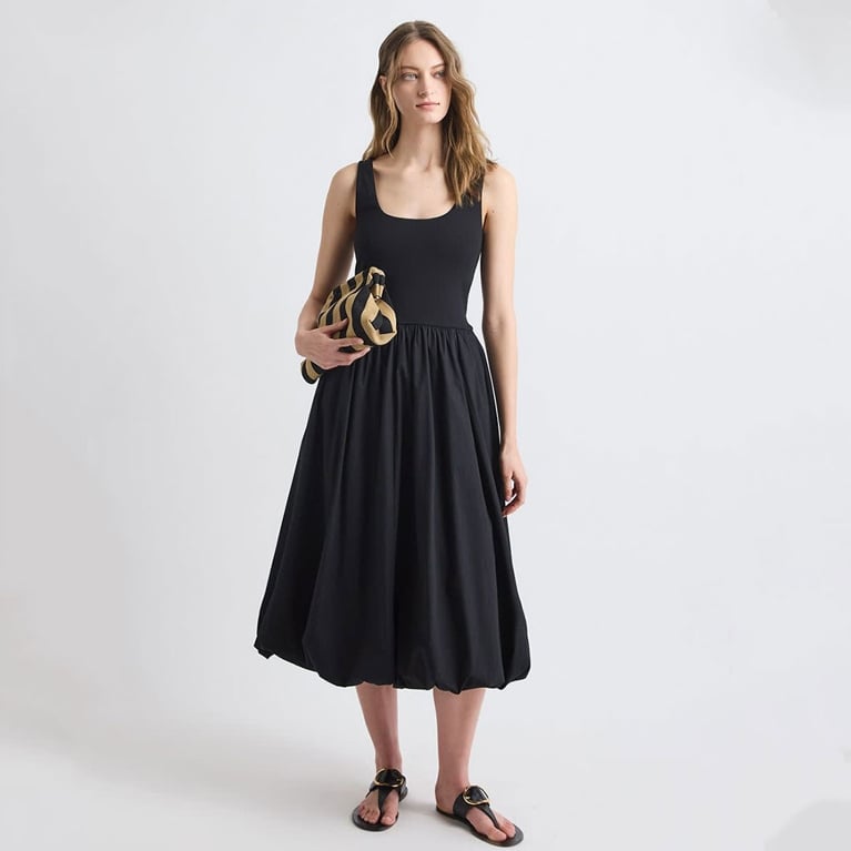 A black bubble-hem dress from the RW&CO summer sale.