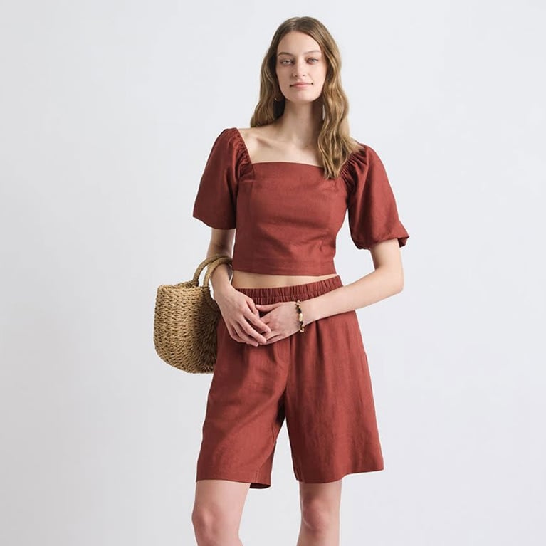 A terracotta top and shorts set from the RW&CO summer sale.