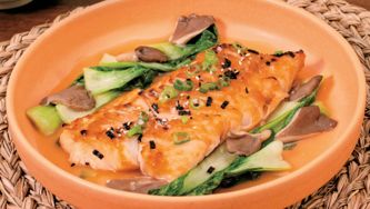 Miso Cod with Oyster Mushrooms and Bok Choy