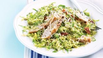 Brussels Sprouts Chicken Caesar Salad