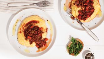 Lentil Ragu Over Polenta