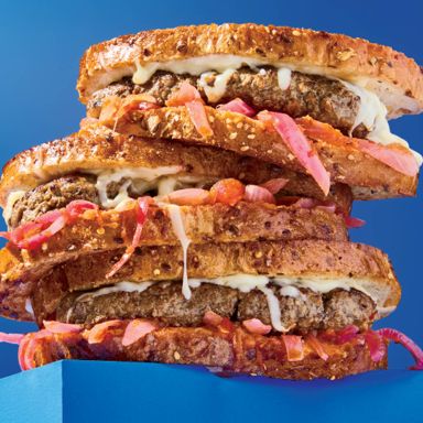 Patty Melts with Spicy Harissa Onions