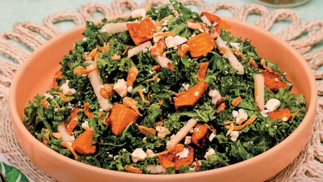 Tender Kale, Asian Pear and Butternut Squash Salad