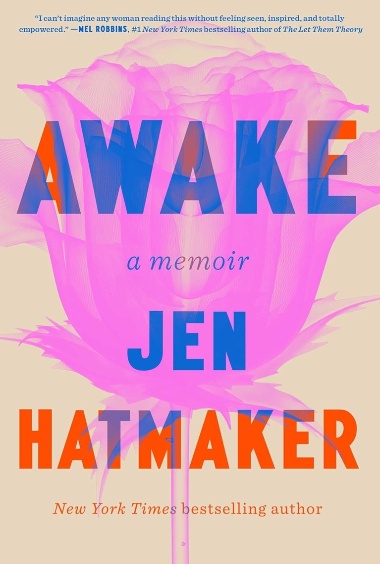 An illustration of a hot pink flower for the book cover of Awak by Jen Hatmaker for fall 2025 books