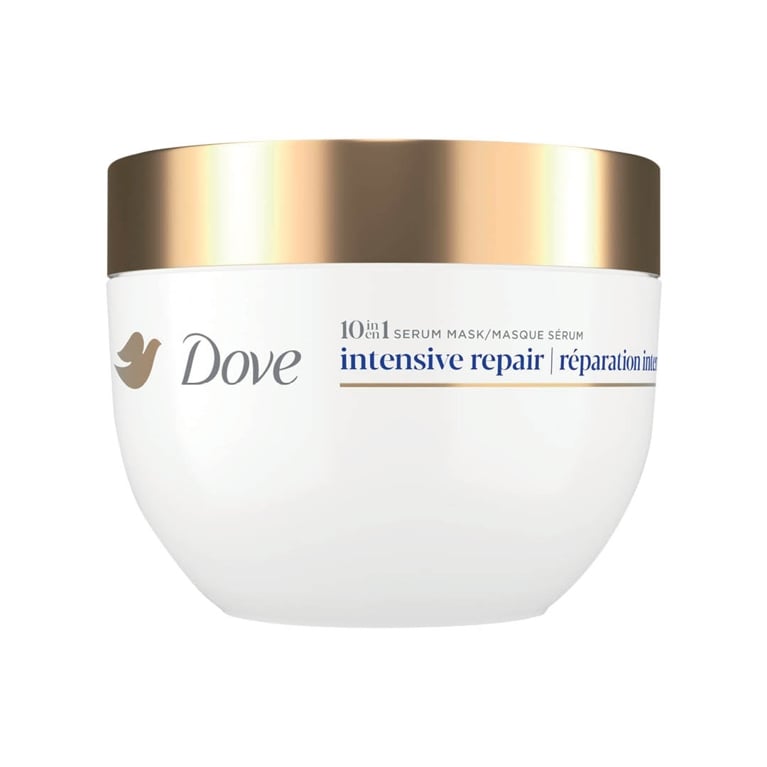 A Dove intensive repair hair mask for an article about how to protect your hair from sun damage in the summer.