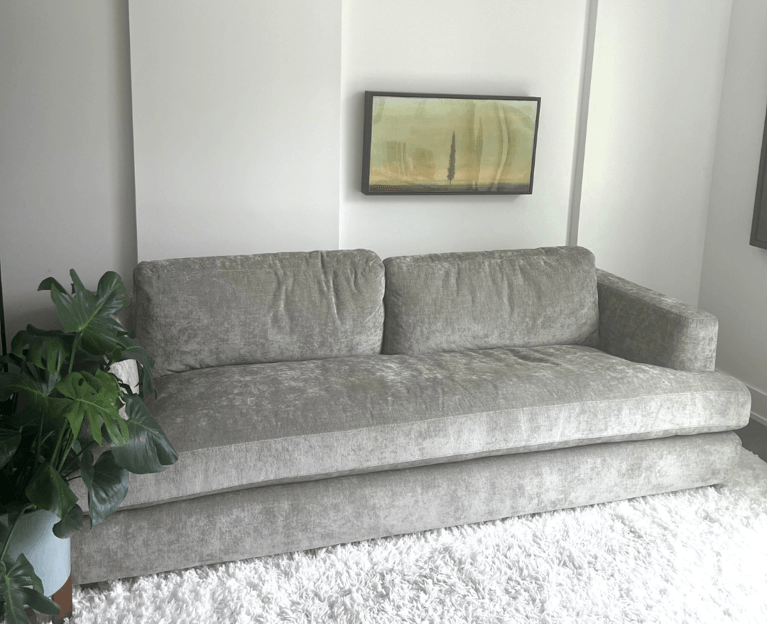 Sundays Good Company Sofa Review: Sofa pictured in living room.