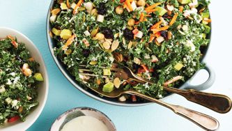 Superfood Kale Salad With Creamy Cashew Dressing