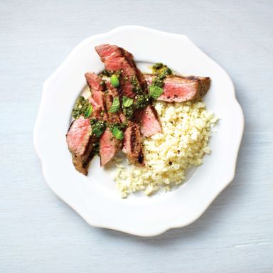 Grilled Steak With Spicy Cilantro Sauce