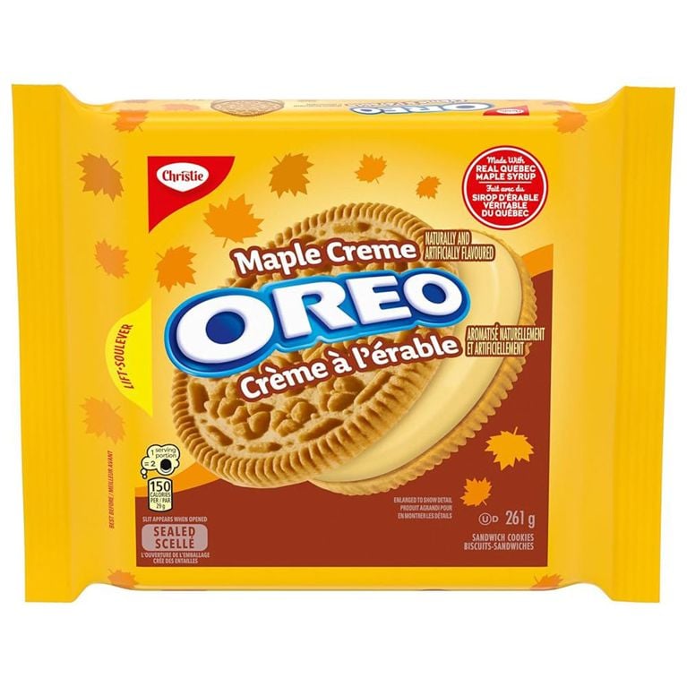 A box of Oreo Maple Cream Cookies for a taste test story on best maple cookies