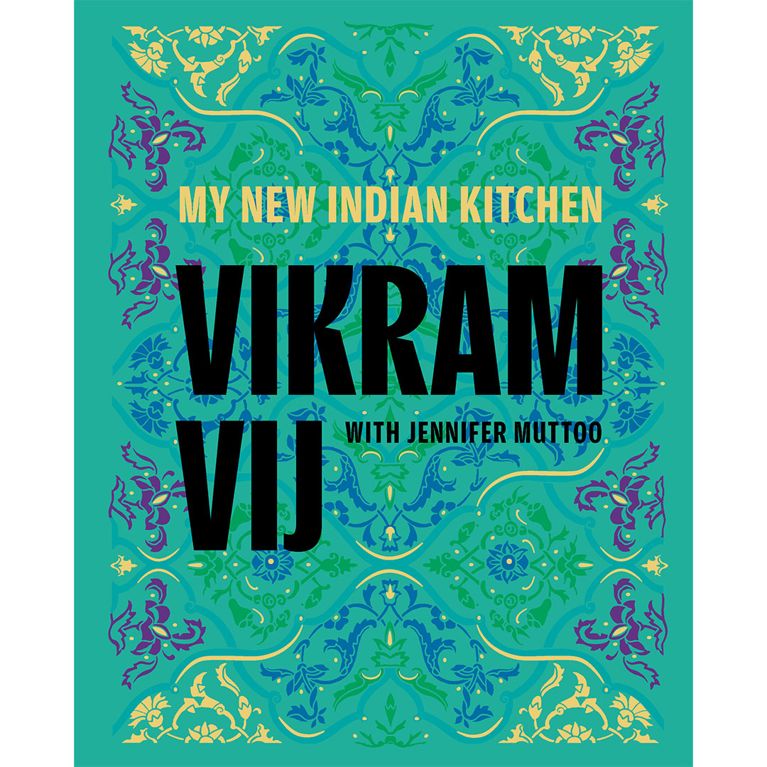 Book cover for Vikram Vij's new cookbook, My New Indian Kitchen.