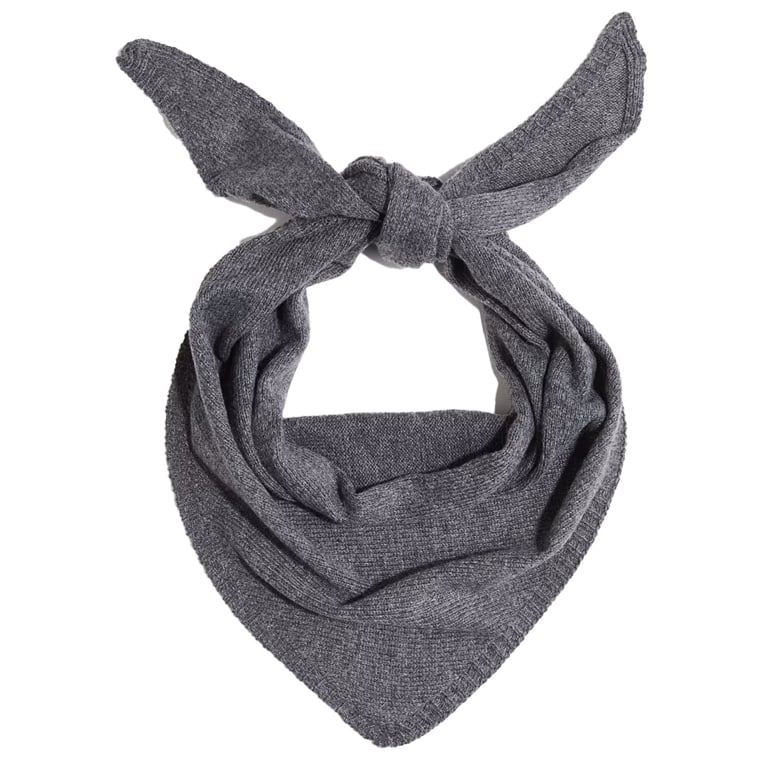 A grey H&M knit scarf for an article about updated basics for fall 2025.