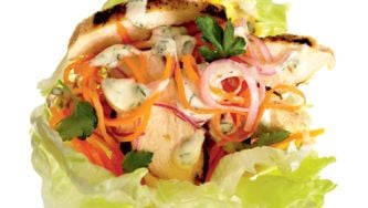 Tahini-Chicken Lettuce Wraps