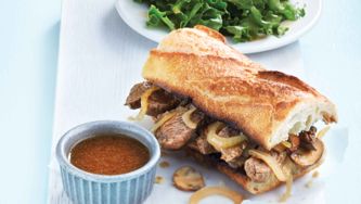 French Beef Dip Sandwich With Easy Green Salad