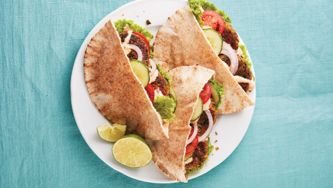 Lentil Cakes In A Pita With Harissa Yogurt