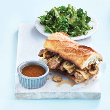 French Beef Dip Sandwich With Easy Green Salad