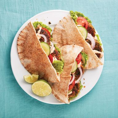 Lentil Cakes In A Pita With Harissa Yogurt