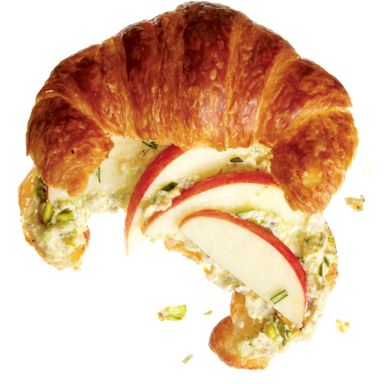 Apple, Ricotta And Pesto Croissant Sandwich