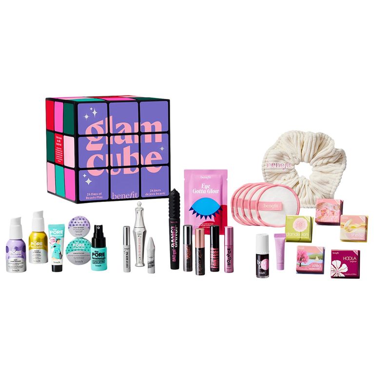 A Benefit Cosmetics Glam Cube 24-Day Beauty Advent Calendar for an article about the best adult advent calendars to shop in 2025.