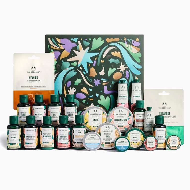 A The Body Shop 24-Day Classic Beauty Advent Calendar for an article about the best adult advent calendars to shop in 2025.