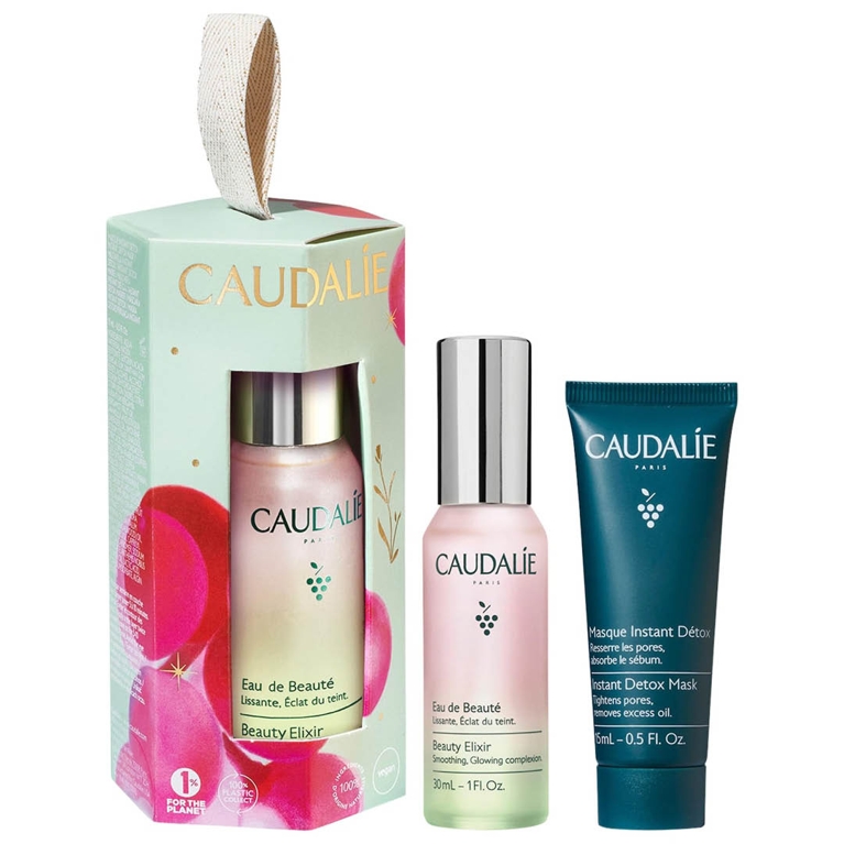 A Caudalie Beauty Elixir & Detox Mask Duo Gift Set for an article about the best holiday beauty gift sets for 2025.