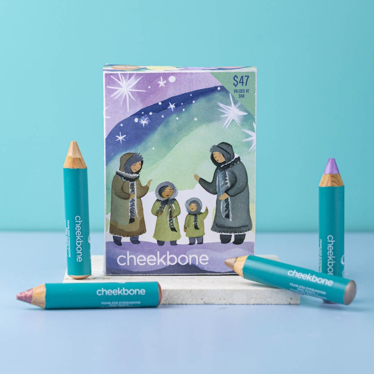 A Cheekbone Beauty Aurora Shimmer Holiday Kit for an article about the best holiday beauty gift sets for 2025.