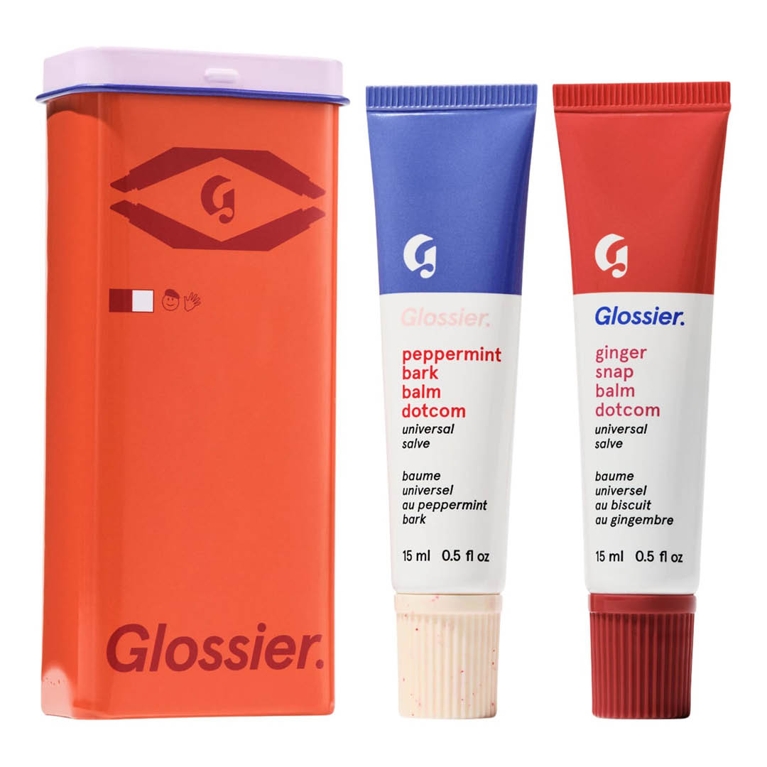 A Glossier Sugar + Spice Balm Dotcom Duo for an article about the best holiday beauty gift sets for 2025.