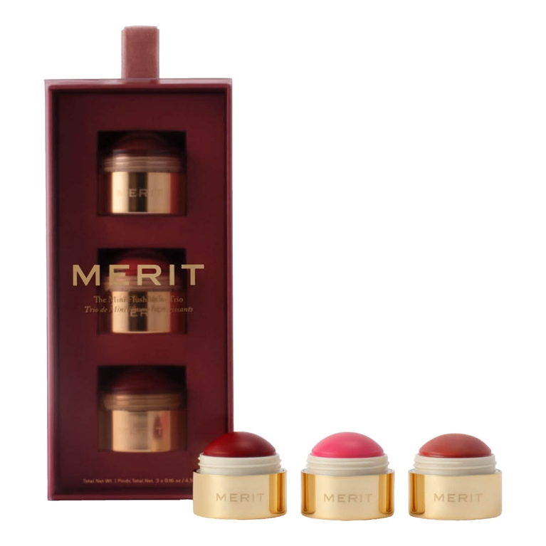 A Merit The Mini Flush Blush Balm Trio for an article about the best holiday beauty gift sets for 2025.