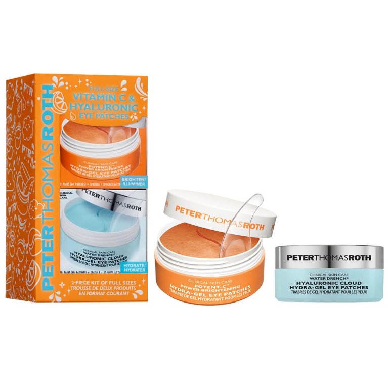 A Peter Thomas Roth Full-Size Vitamin C & Hyaluronic Acid Eye Patches 2-Piece Gift Set for an article about the best holiday beauty gift sets for 2025.