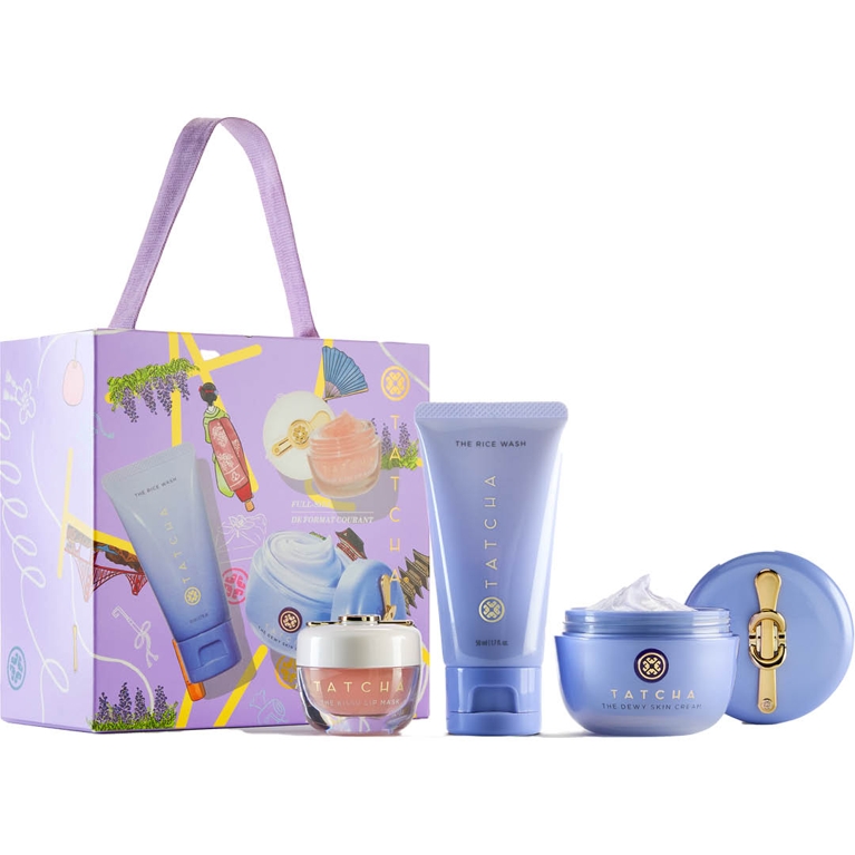 A Tatcha Dewy Skin, Plump Lips Set for an article about the best holiday beauty gift sets for 2025.