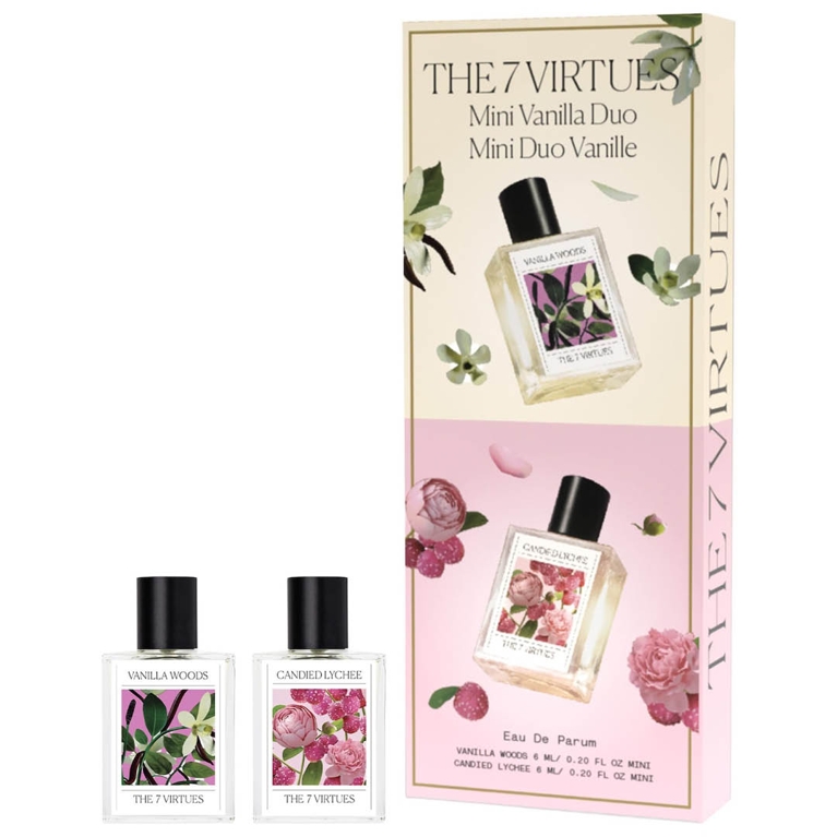 A The 7 Virtues Mini Vanilla Duo Gift Set for an article about the best holiday beauty gift sets for 2025.