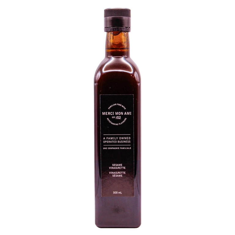 A bottle of Merci Mon Ami Sesame Vinaigrette for an article about the best purchases our editors made in October 2025.