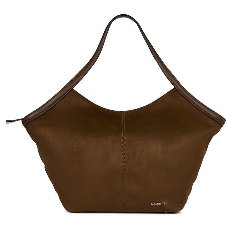 The Lambert The Alison Suede Tote in Cacao for an article about Chatelaine editors best purchases for September 2025.
