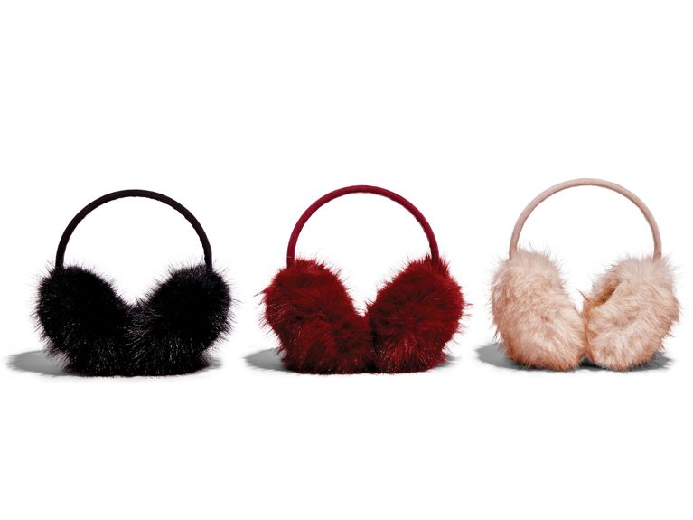 Three sets of faux-fur earmuffs from the brand Freed.
