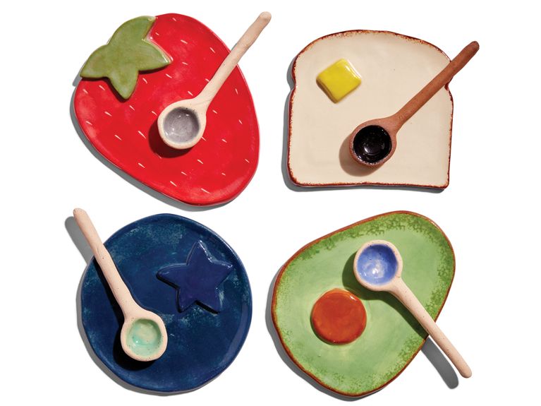 Various ceramic spoons and spoon rests from designer Valerie Daoust.