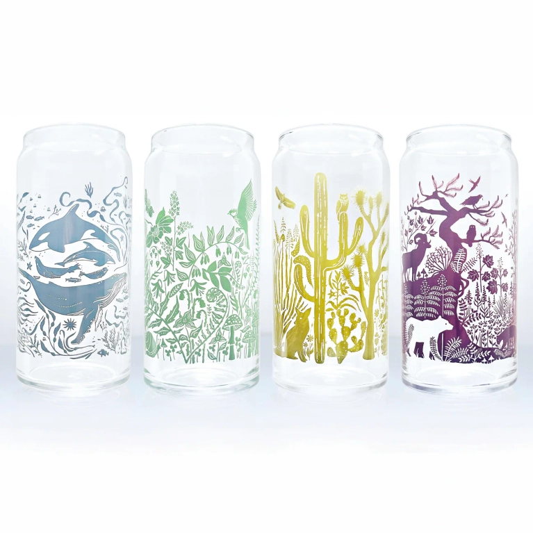 BOugh & ANtler nature printed beer glasses