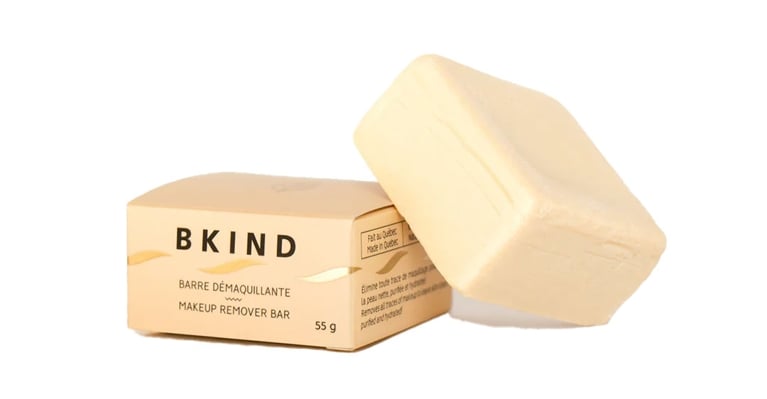 A yellow square block of makeup remover soap from Bkind in a post about best black Friday deals Canada.