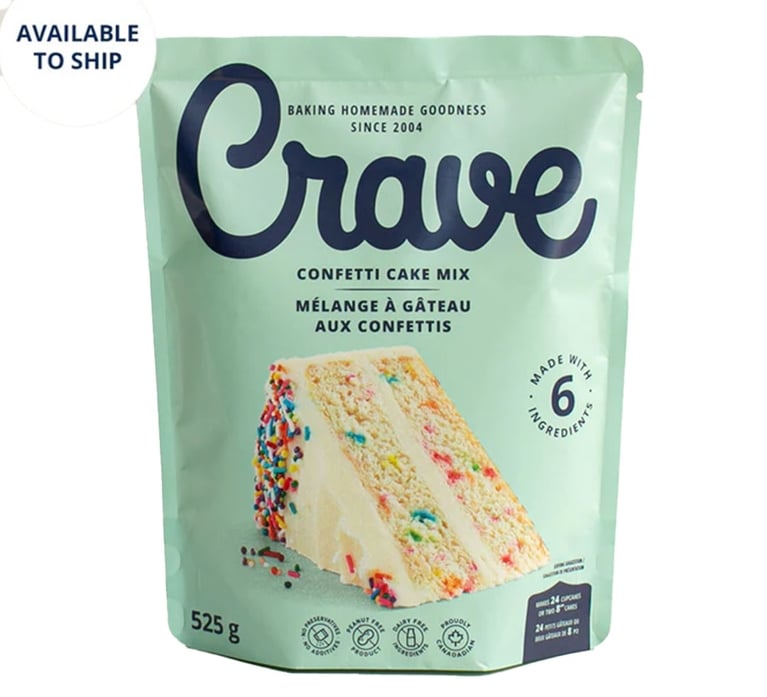 A mint green pouch of Crave confetti cake mix in a post about best black friday deals canada.