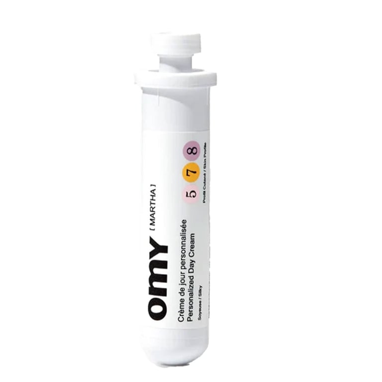A white vial of customizable day cream from Omy Labs in a post about best Black Friday deals.
