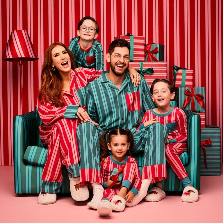 Jessi Cruickshank and her family in matching holiday PJs for Joe Fresh, in a post about the best black Friday deals in Canada.