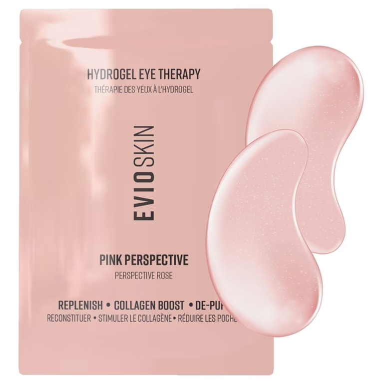 A pair of pink eye patches next to a pink pouch in a post about gifts that give back.