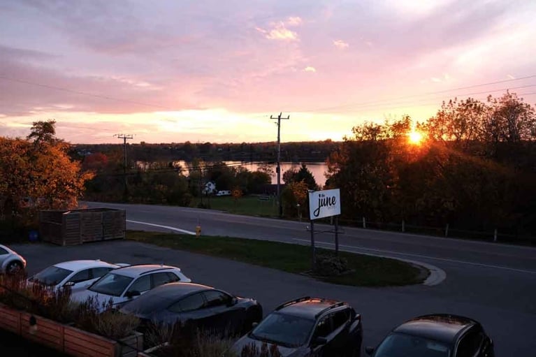 A view of the sunset from the June Motel in Prince Edward County