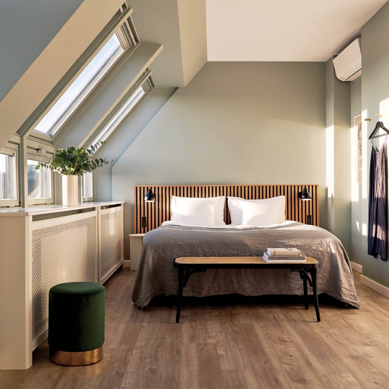 A Coco Hotel room for an article about what to do in Copenhagen.