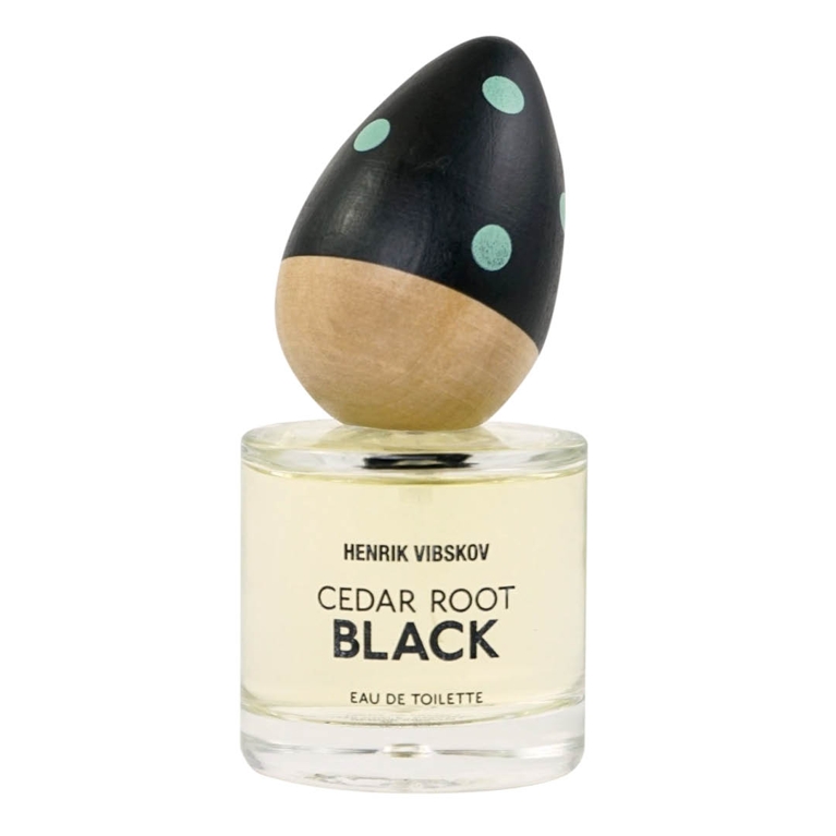 A bottle of Cedar Root Black perfume from Henrik Vibskov for an article about what to do in Copenhagen.